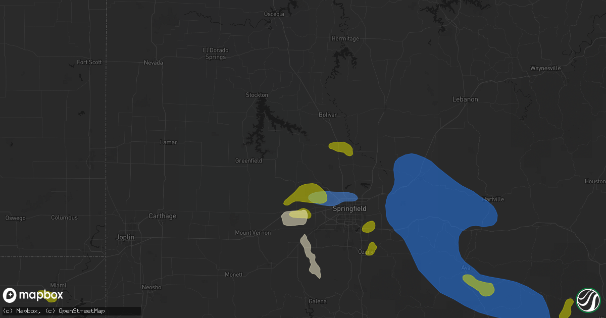 Hail map in Walnut Grove, MO on August 6, 2026
