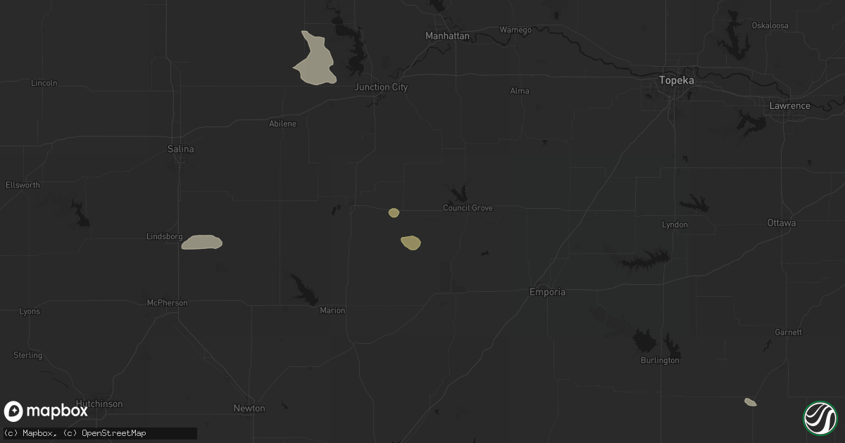Hail map in Wilsey, KS on August 6, 2026