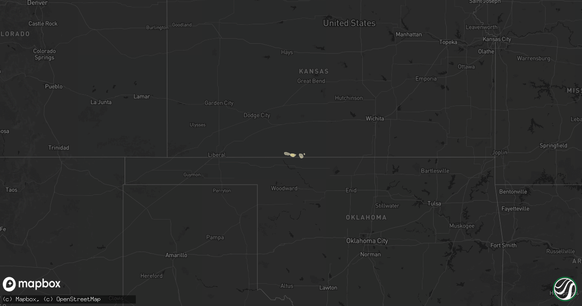 Hail map on August 6, 2026