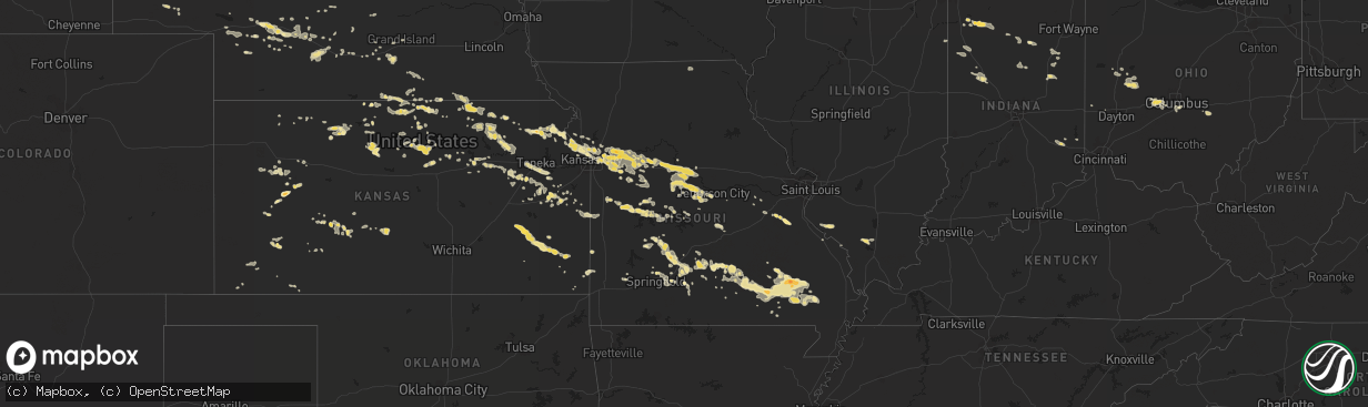 Hail map in Alabama on August 7, 2011