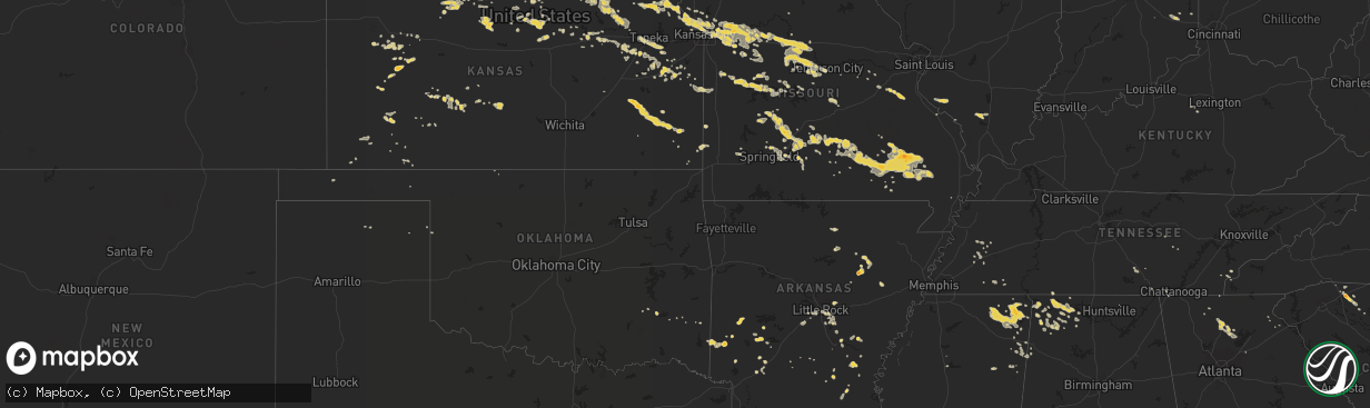 Hail map on August 7, 2011