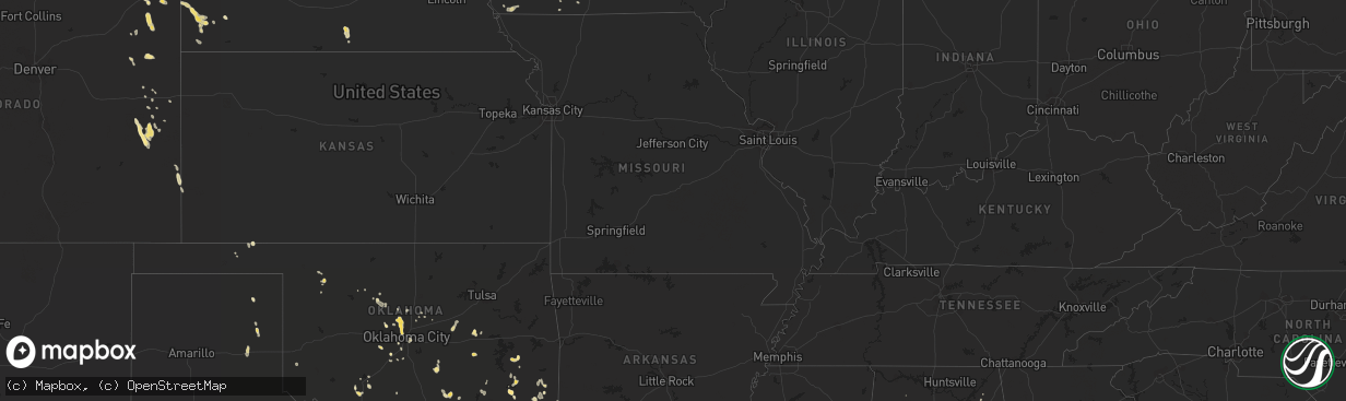 Hail map in Alabama on August 7, 2012