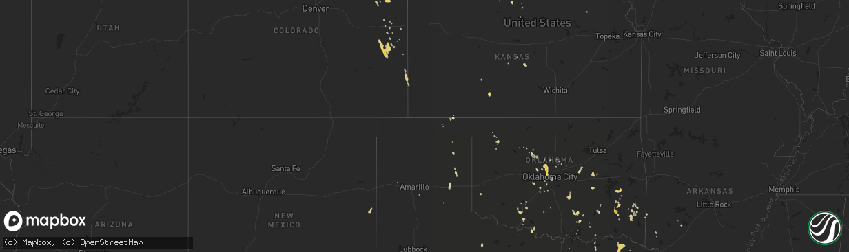 Hail map on August 7, 2012