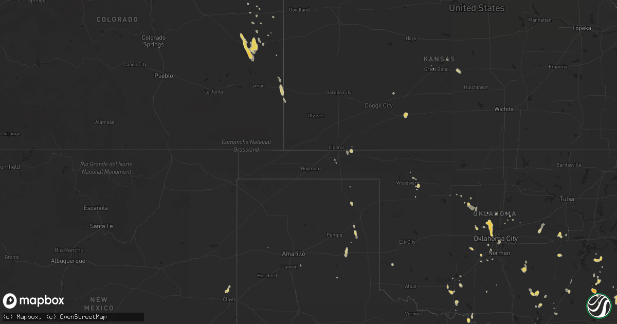Hail map on August 7, 2012