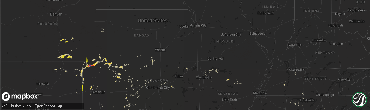 Hail map on August 7, 2013