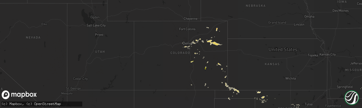 Hail map in Colorado on August 7, 2014