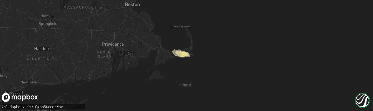 Hail map in Harwich Port, MA on August 7, 2014