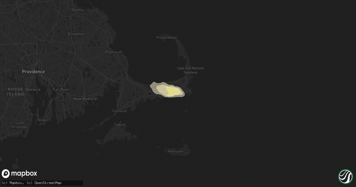 Hail map in Harwich Port, MA on August 7, 2014