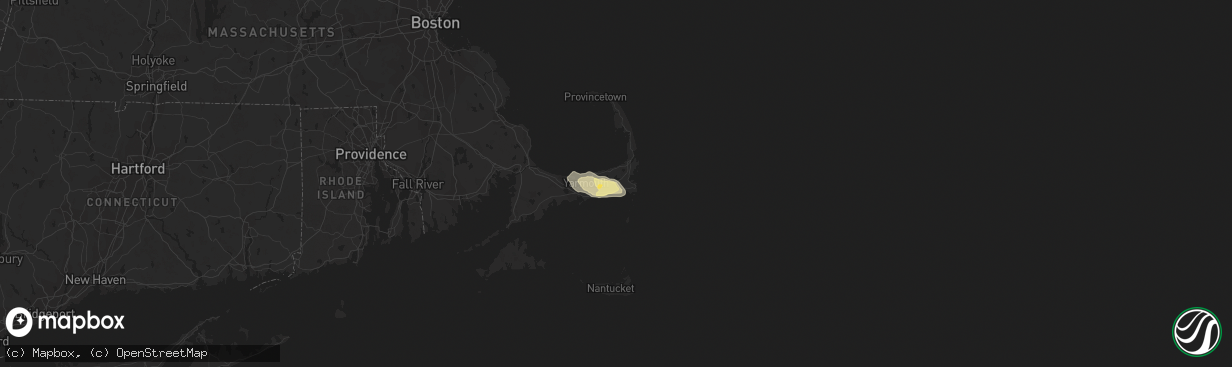 Hail map in Harwich, MA on August 7, 2014