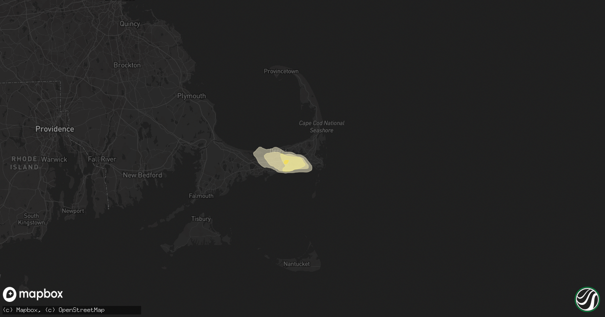 Hail map in Harwich, MA on August 7, 2014
