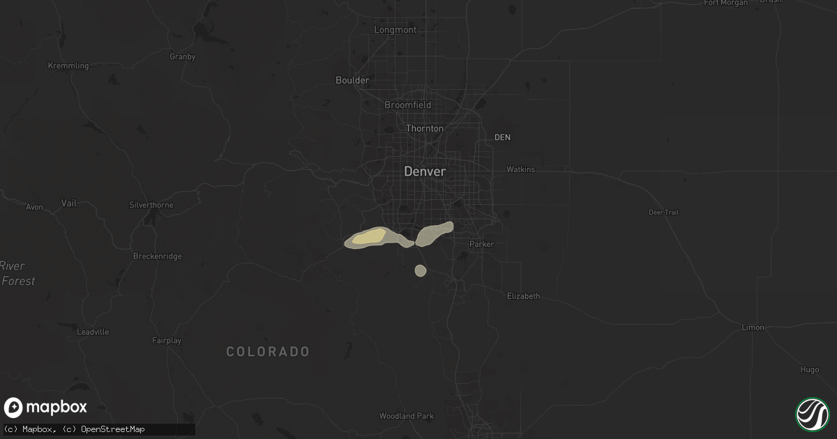Hail map in Littleton, CO on August 7, 2014