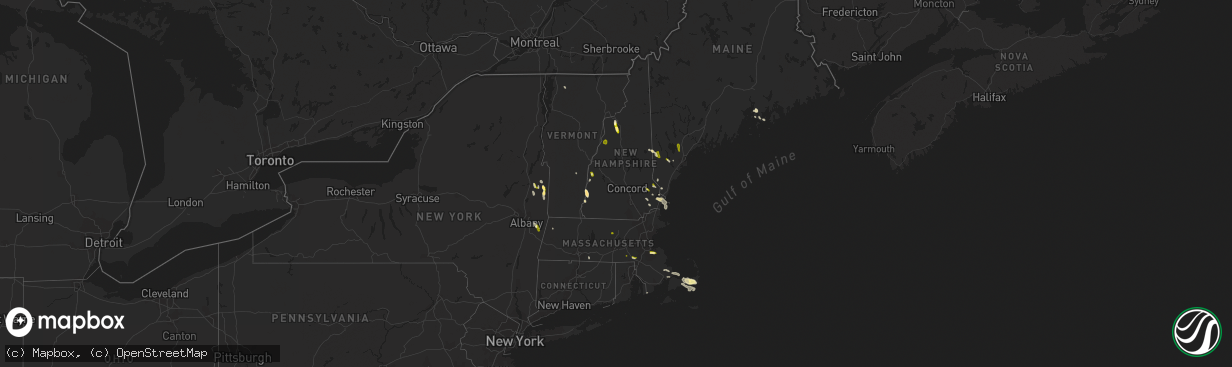 Hail map in New Hampshire on August 7, 2014