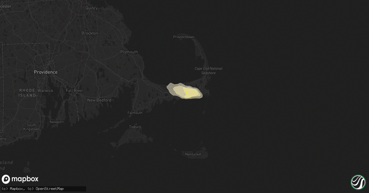 Hail map in West Dennis, MA on August 7, 2014