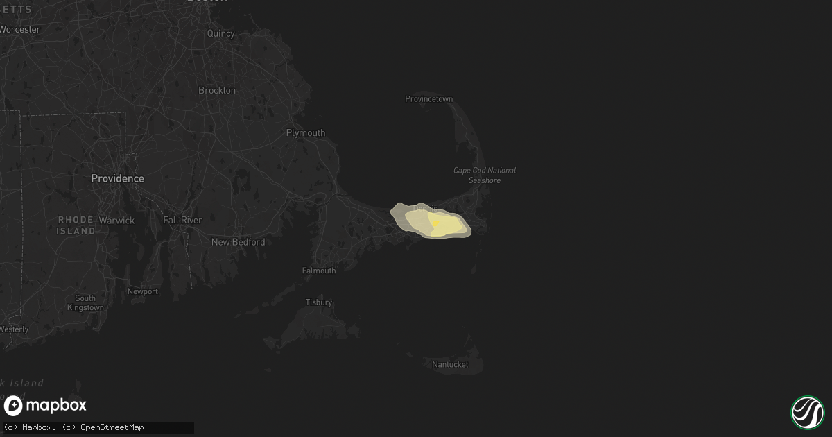 Hail map in Yarmouth Port, MA on August 7, 2014
