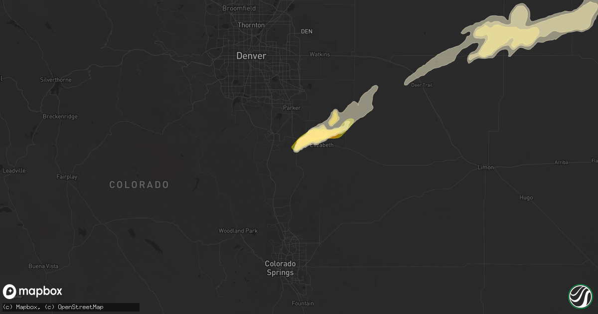 Hail map in Franktown, CO on August 7, 2015