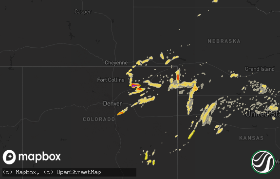 Hail map preview on 08-07-2015