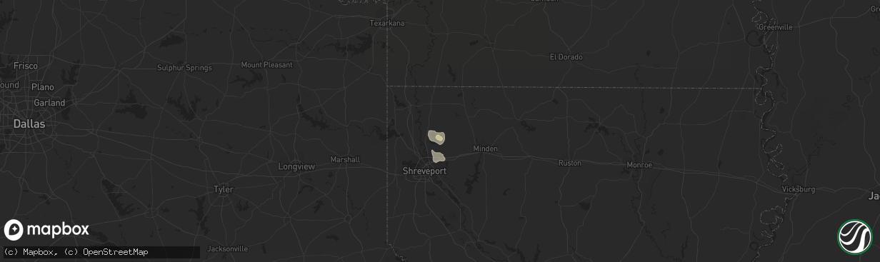 Hail map in Benton, LA on August 7, 2016