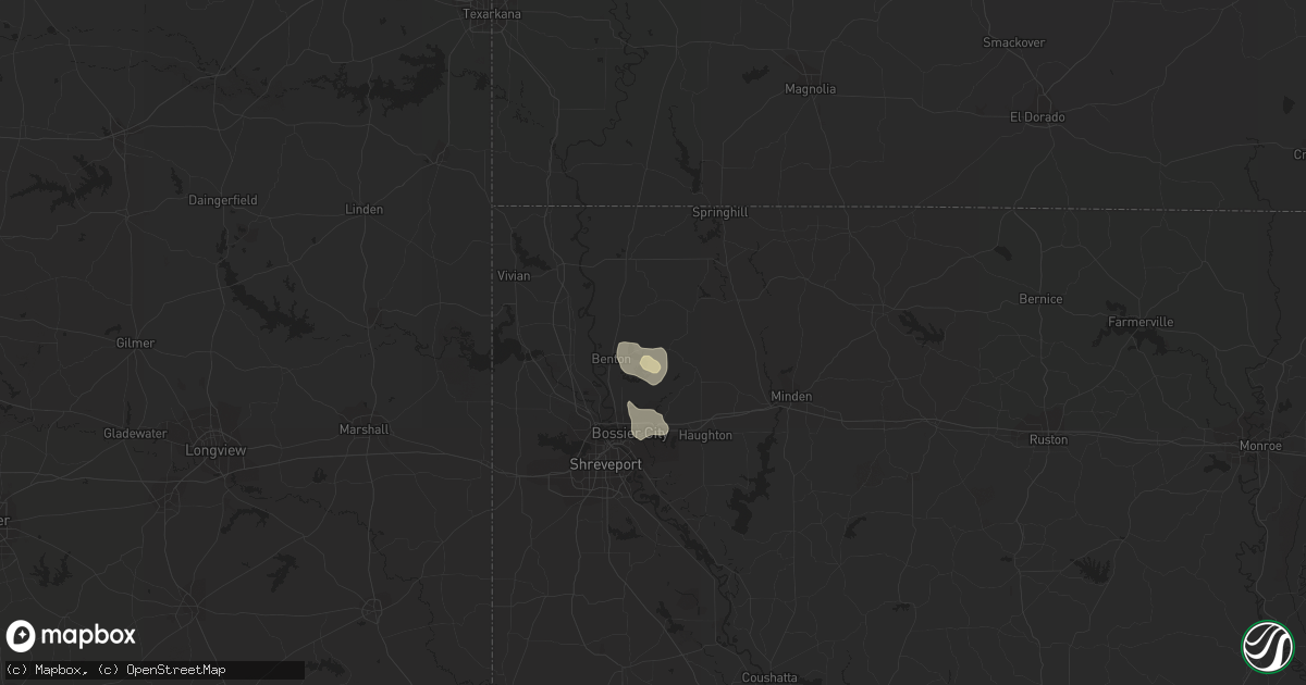 Hail map in Benton, LA on August 7, 2016