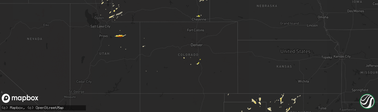 Hail map in Colorado on August 7, 2016