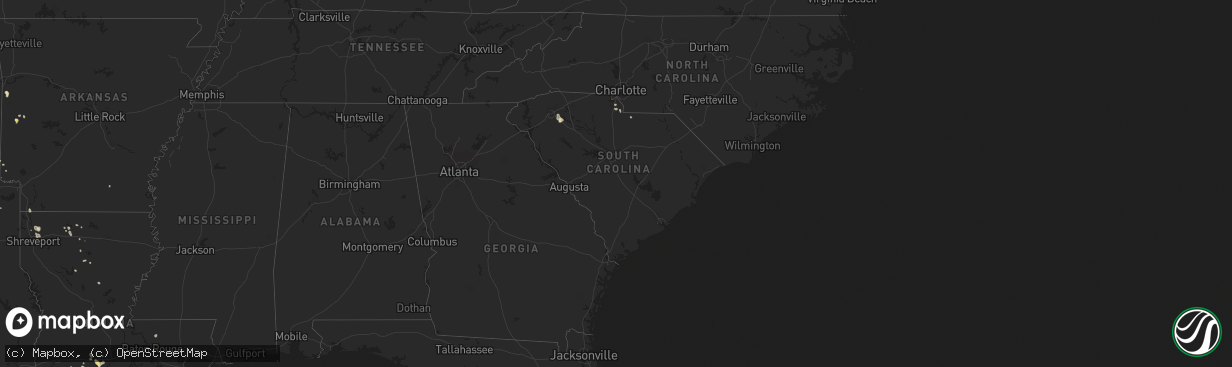 Hail map in South Carolina on August 7, 2016