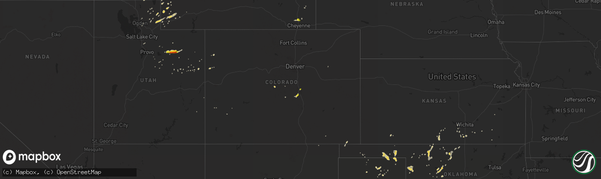 Hail map on August 7, 2016