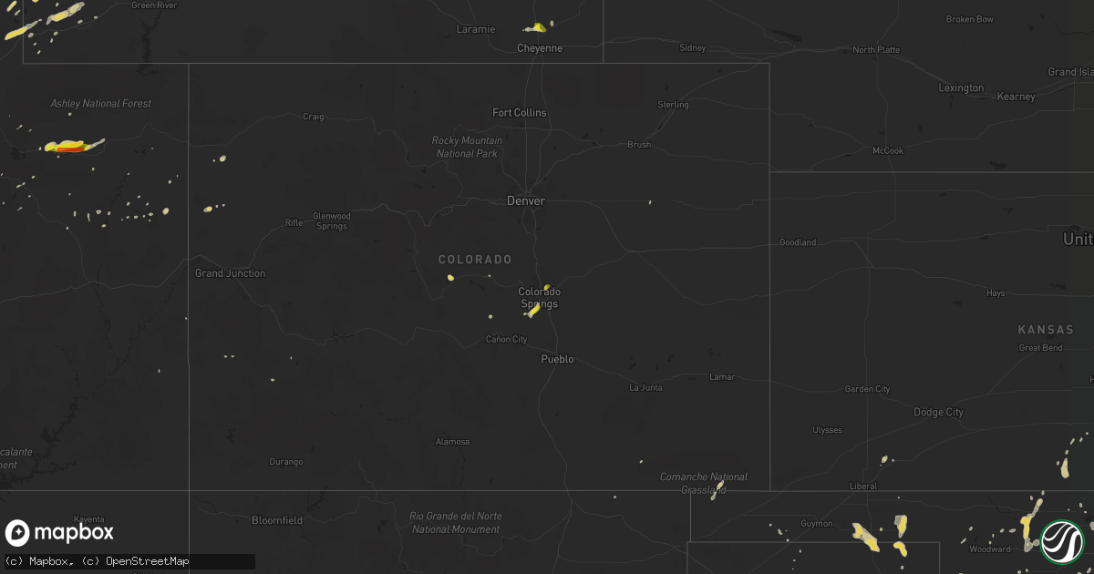 Hail map on August 7, 2016