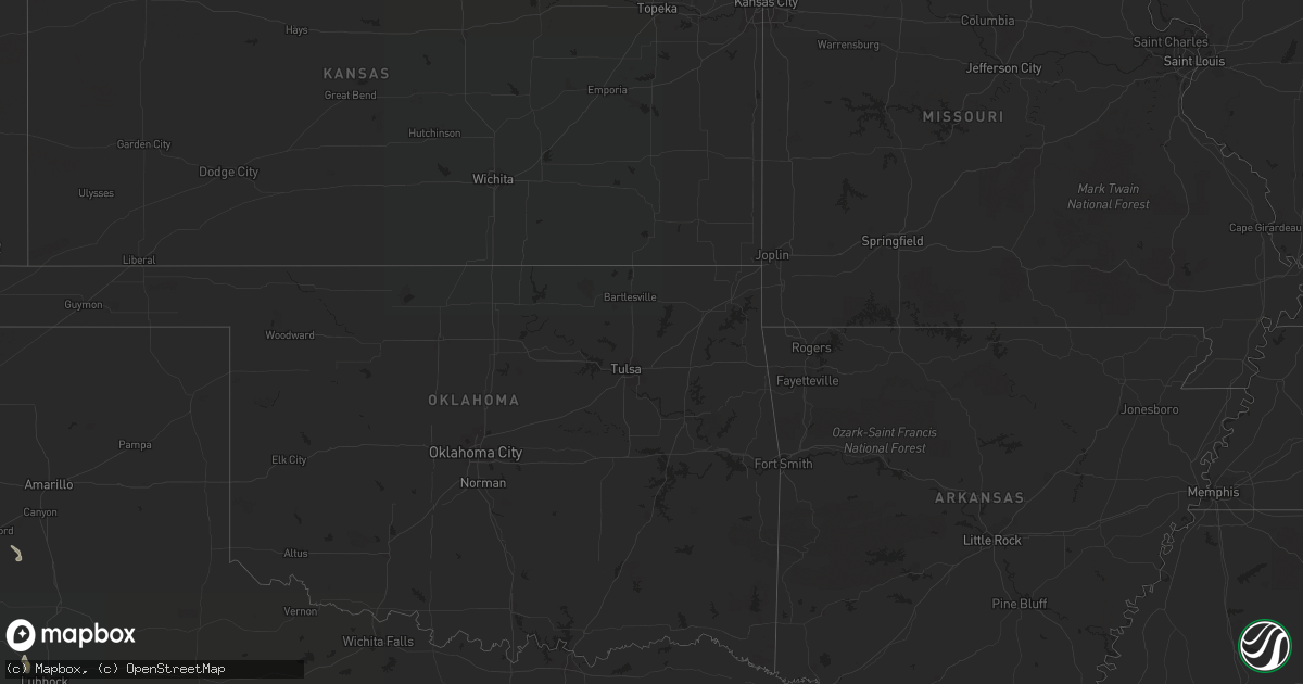 Hail map in Texas on August 7, 2017