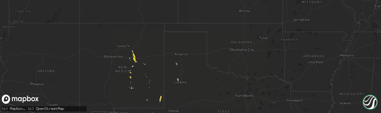 Hail map on August 7, 2017