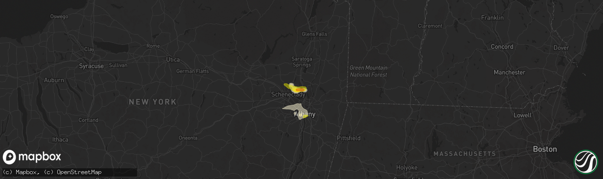 Hail map in Clifton Park, NY on August 7, 2018