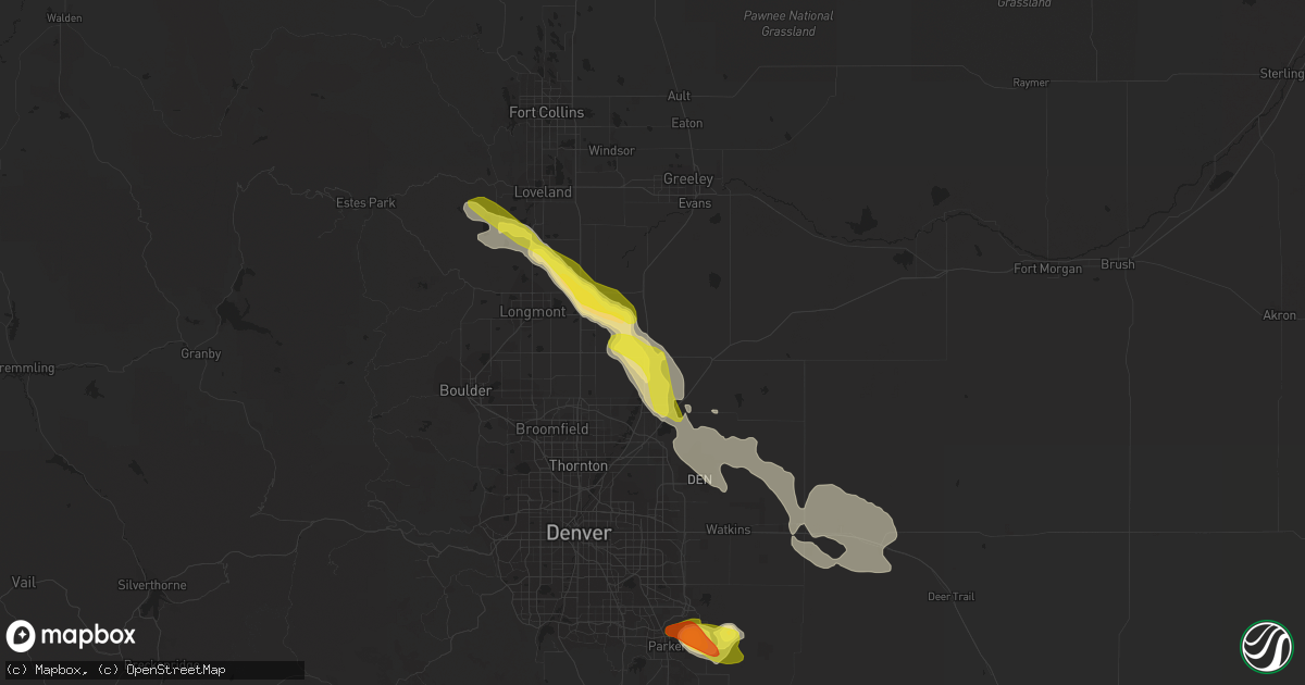 Hail map in Fort Lupton, CO on August 7, 2018
