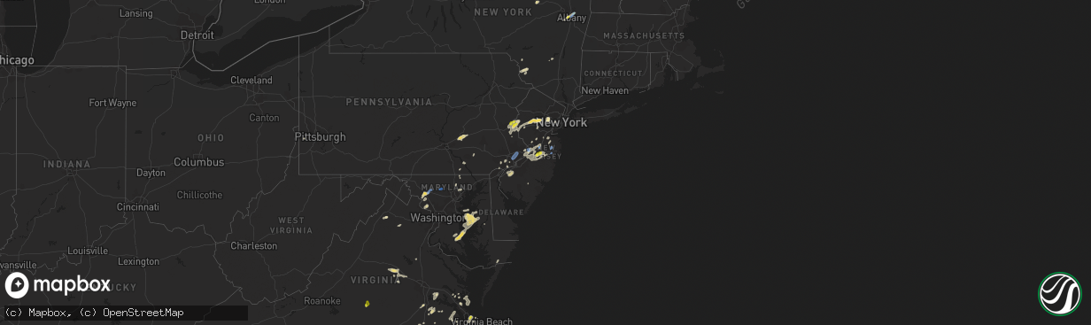Hail map in New Jersey on August 7, 2019