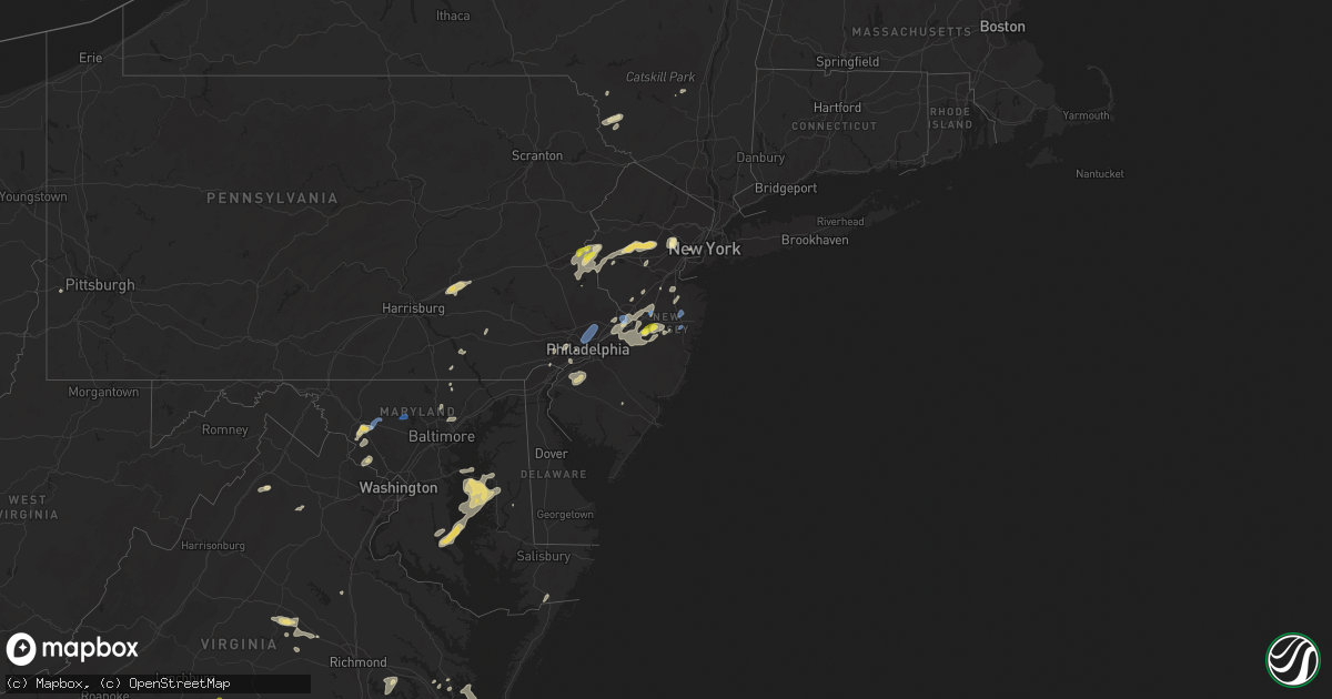 Hail map in New Jersey on August 7, 2019