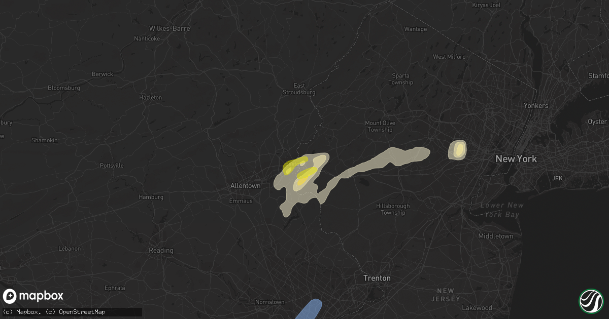 Hail map in Phillipsburg, NJ on August 7, 2019