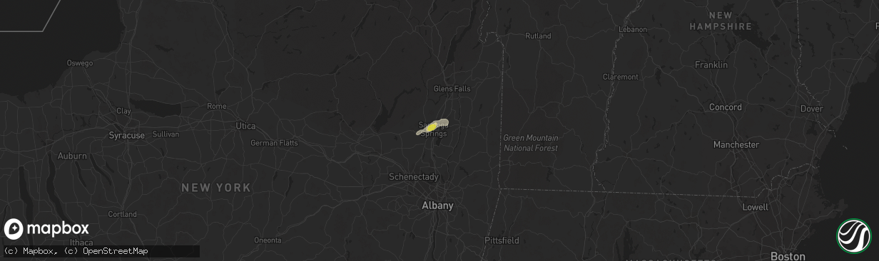 Hail map in Saratoga Springs, NY on August 7, 2019