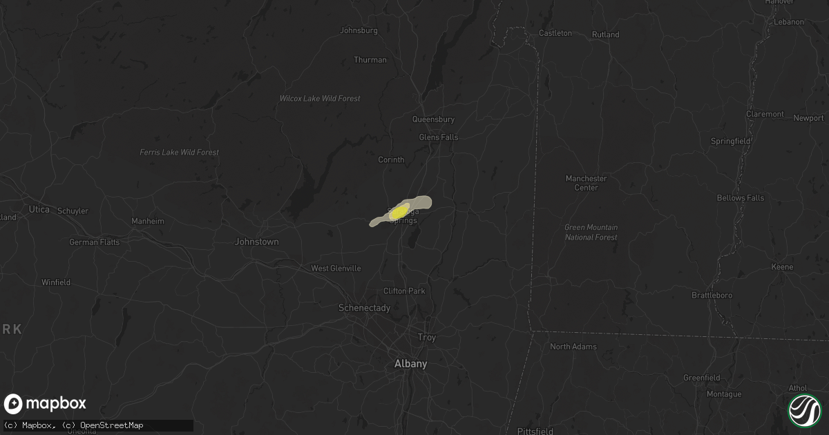Hail map in Saratoga Springs, NY on August 7, 2019