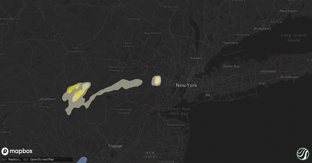 Hail map in Short Hills, NJ on August 7, 2019