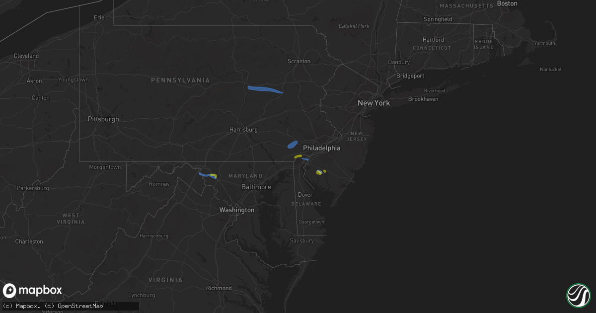 Hail map on August 7, 2020