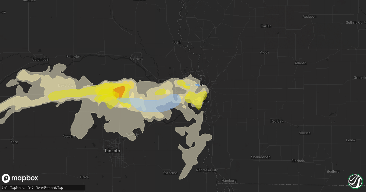 Hail map in La Vista, NE on August 7, 2021