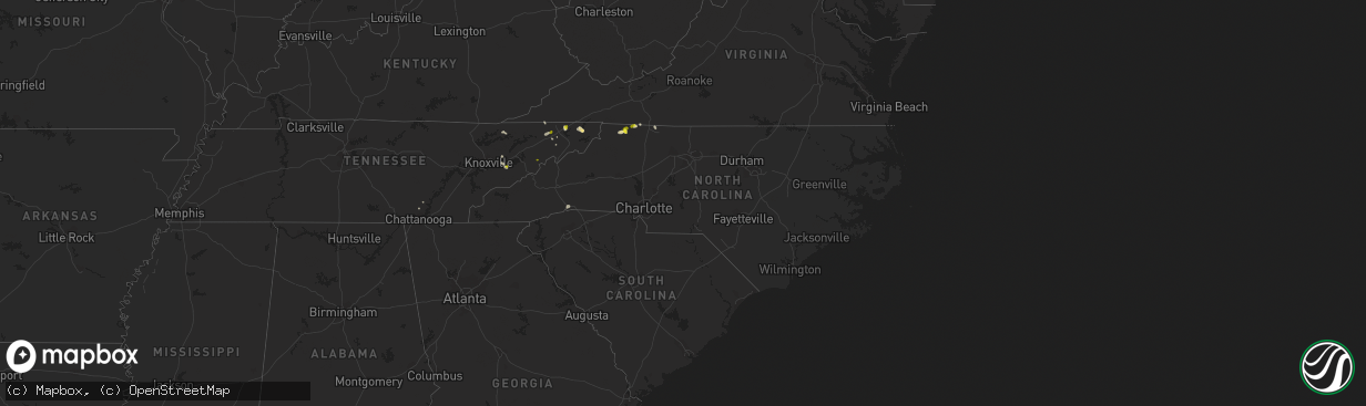 Hail map in North Carolina on August 7, 2021