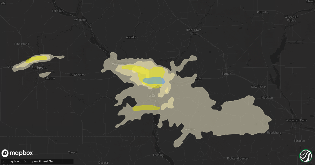 Hail map in Onalaska, WI on August 7, 2021