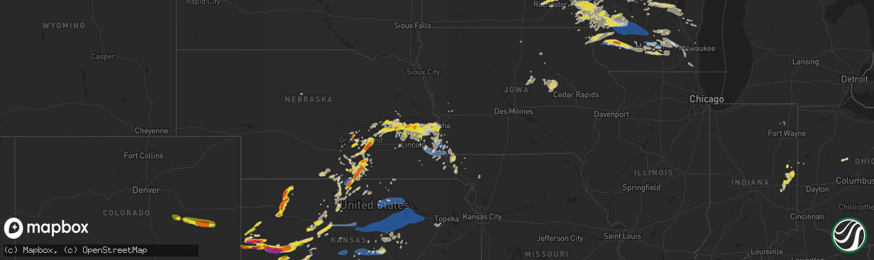 Hail map on August 7, 2021