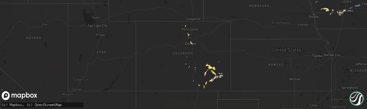 Hail map in Colorado on August 7, 2022