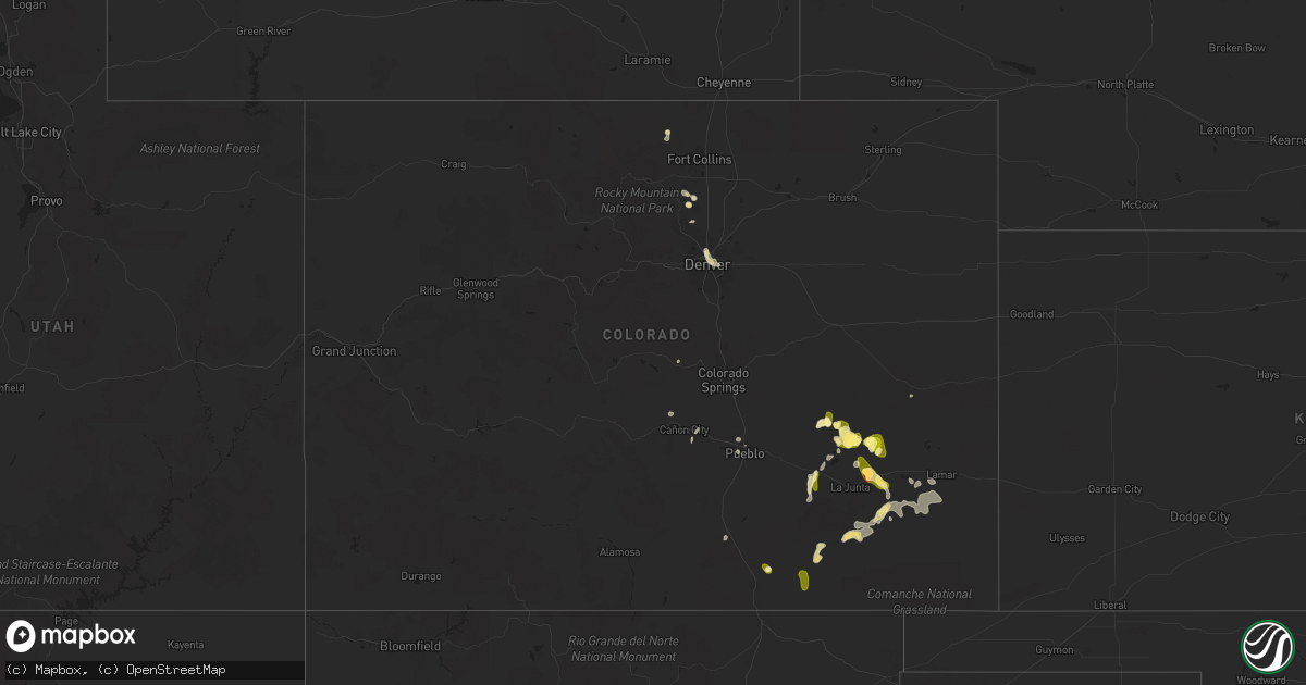 Hail map in Colorado on August 7, 2022