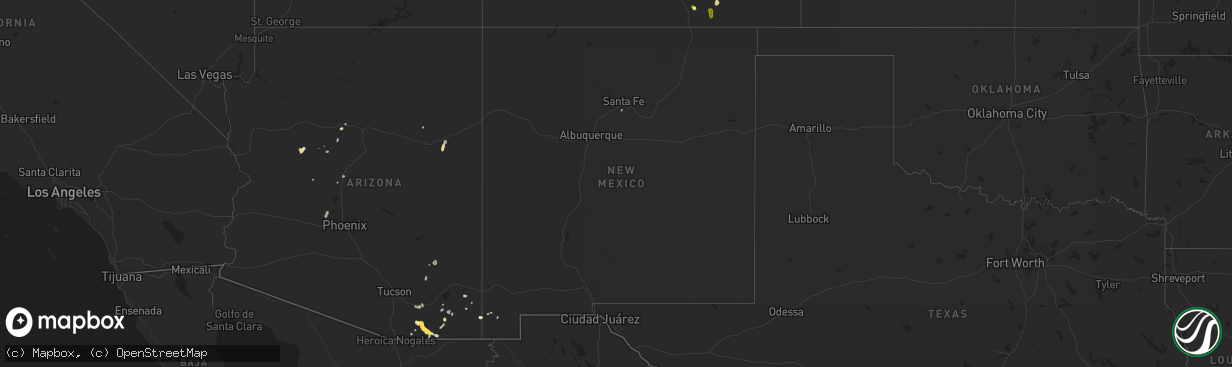 Hail map in New Mexico on August 7, 2022