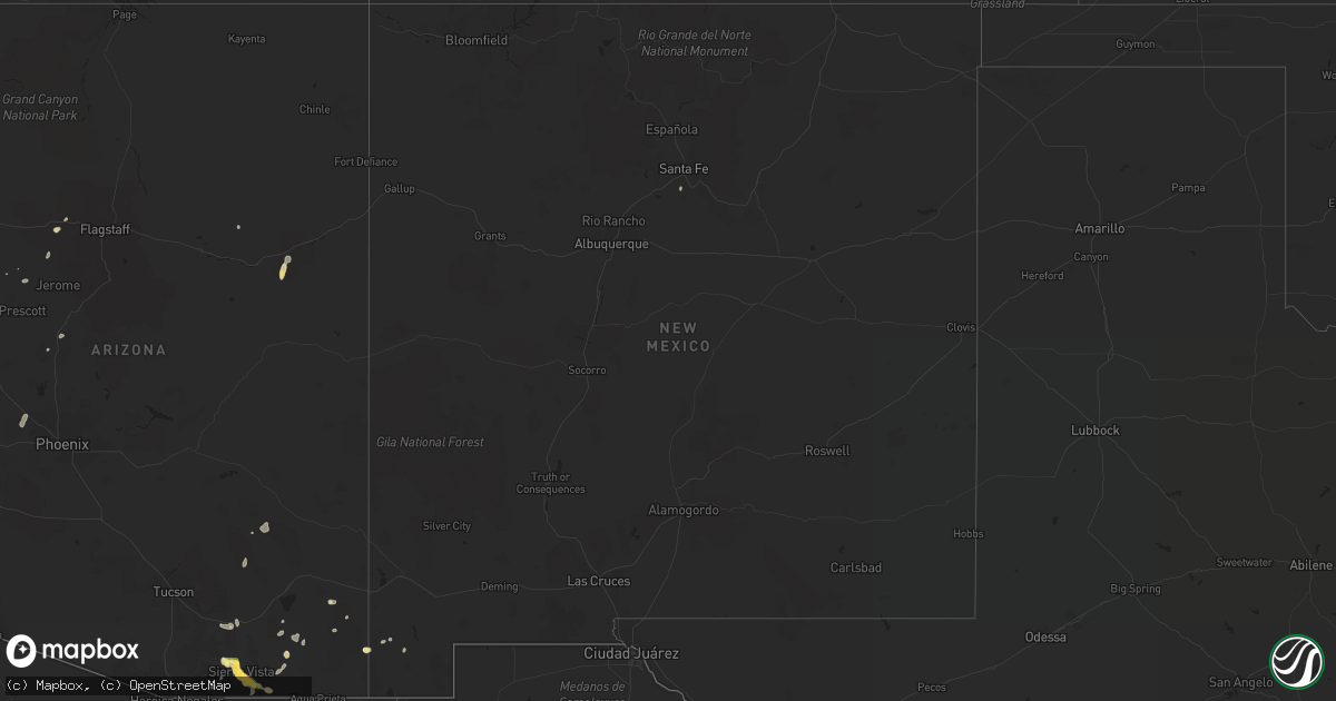 Hail map in New Mexico on August 7, 2022