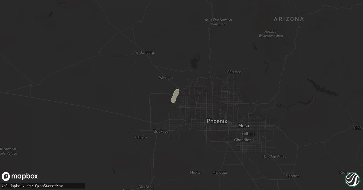 Hail map in Surprise, AZ on August 7, 2022