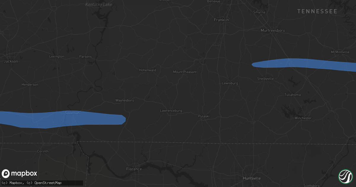 Hail map in Adamsville, TN on August 7, 2023