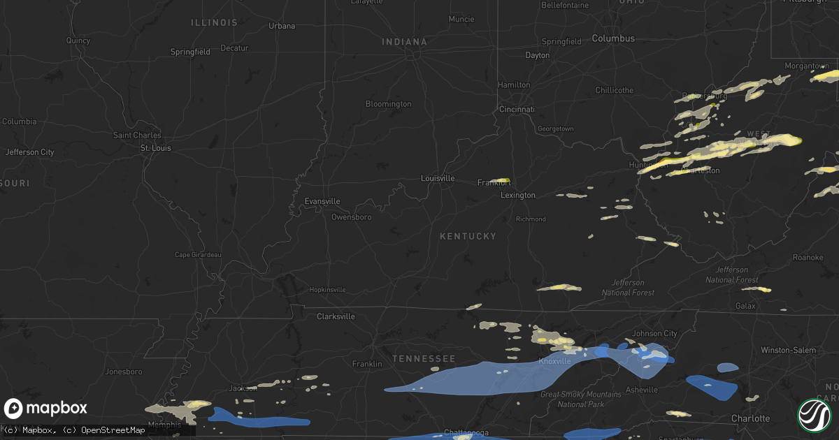 Hail map in Kentucky on August 7, 2023