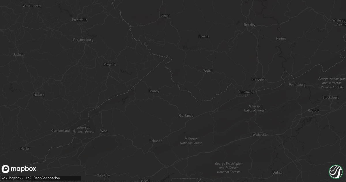 Hail map in Kingwood, WV on August 7, 2023