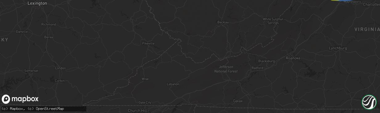Hail map in Lenoir City, TN on August 7, 2023